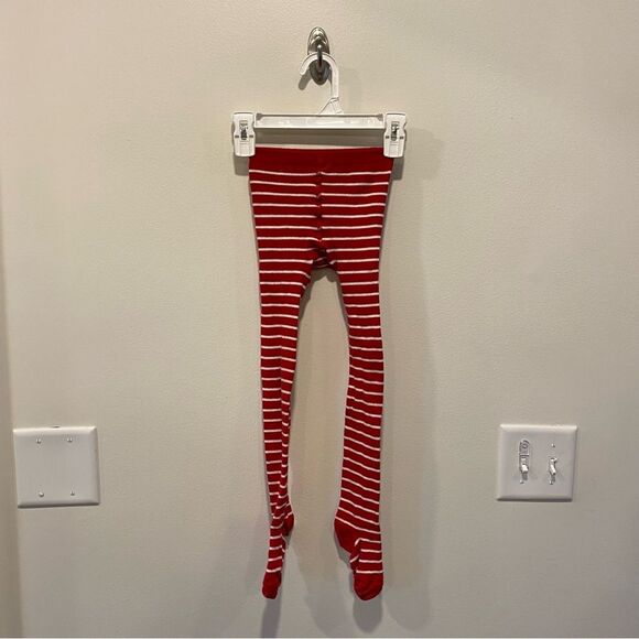 Hanna Andersson red striped tights in size 100/110 4-5 thick and soft - Picture 1 of 3